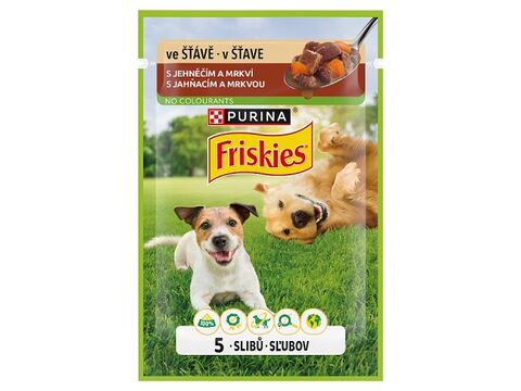 Friskies kapsa pes jehněčí s mrkví ve šťávě 85 g  