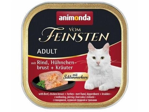 Animonda Vom Feinsten cats hovězí, kuřecí prsa a bylinky 100 g paštika 