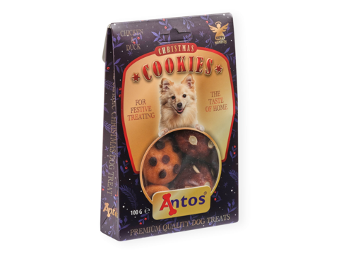 Antos vánoční Cookies 100 g, cukroví pro psy, kuře, kachna 