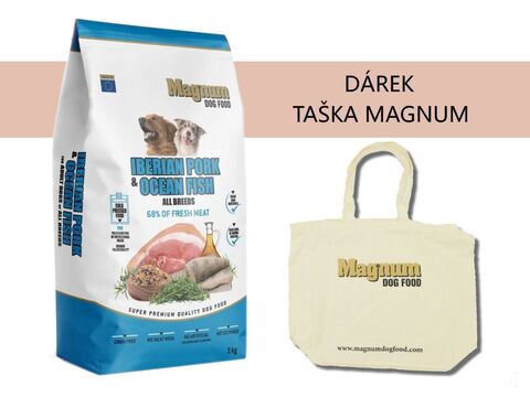 Magnum Iberian Pork & Ocean Fish All Breed 3 kg  1.127 + dárek Magnum taška 