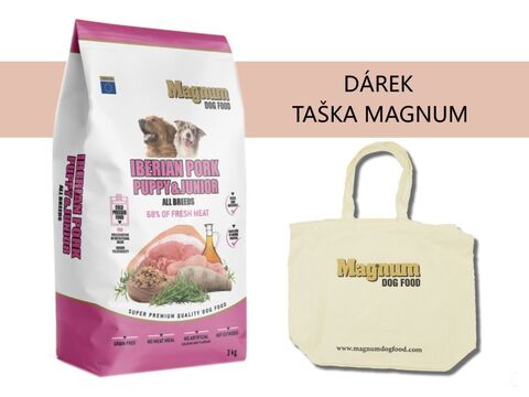 Magnum Iberian Pork Puppy & Junior 3 kg  1.129 + dárek Magnum taška 