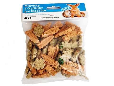 Mrkvičky a čtyřlístky pro hlodavce - CARROT CLOVER MIX 200 g