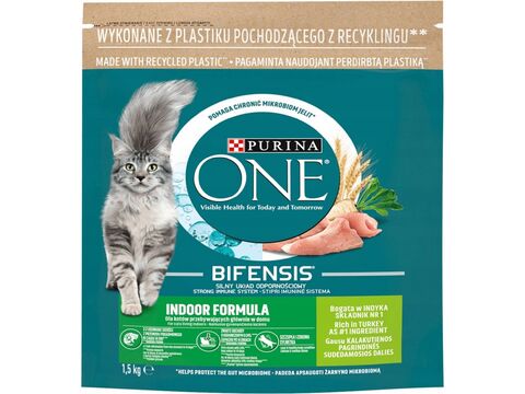 Purina ONE Indoor Formula adult cat 1,5 kg krůta a celozrnné obiloviny 