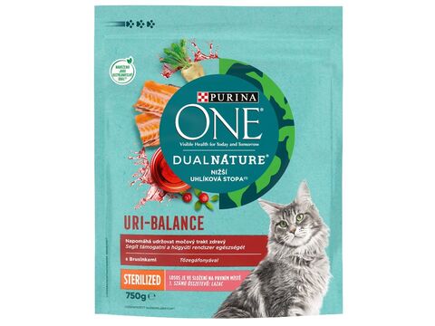 Purina ONE Dual Nature adult cat Sterilized 750 g brusinka s losos 