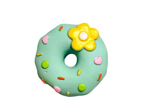 Tatrapet hračka pro psa donut 6 cm pískací latex -modrý