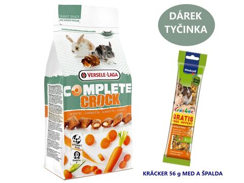 Versele Lega Crock complete Carrot 50 g +dárek Vitakraft tyčinka pro hlodavce  med/špalda