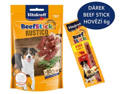 Vitakraft Beef Stick Rustico 55 g+dárek Vitakraft beef stick hovězí 6 g