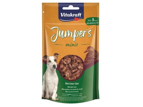 Vitakraft Jumpers Minis Coins kachní 80 g+dárek Vitakraft beef stick hovězí 6 g