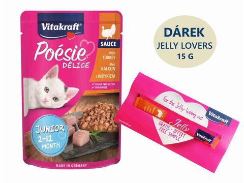 Vitakraft Poésie Délice Sauce Junior krůtí 85 g kapsa +dárek Vitakraft cat Jelly Lovers ku